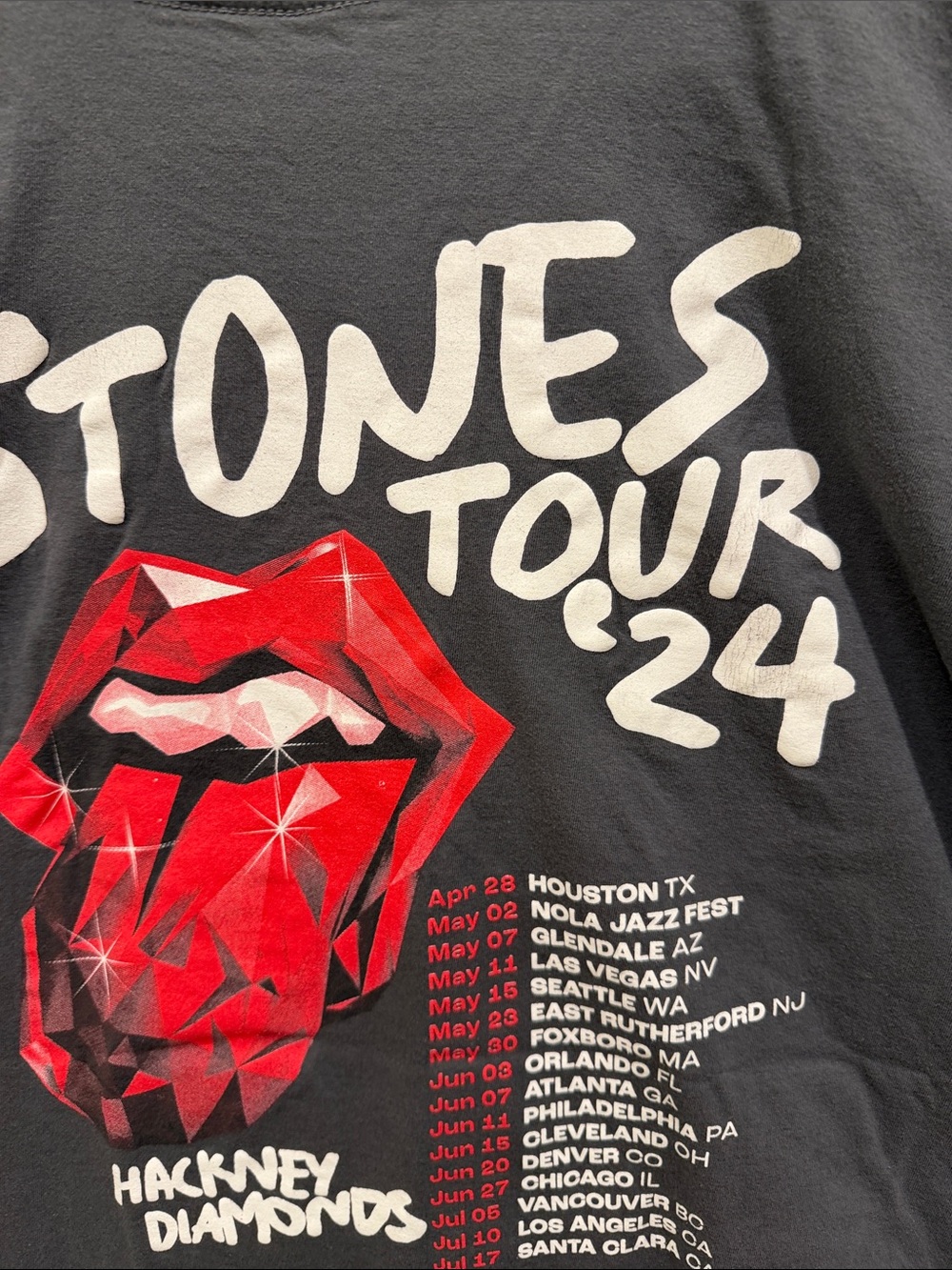 Rolling Stones Hackney Diamonds Tour 2024 Tee XXL Double Sided Shirt - Picture 7 of 12
